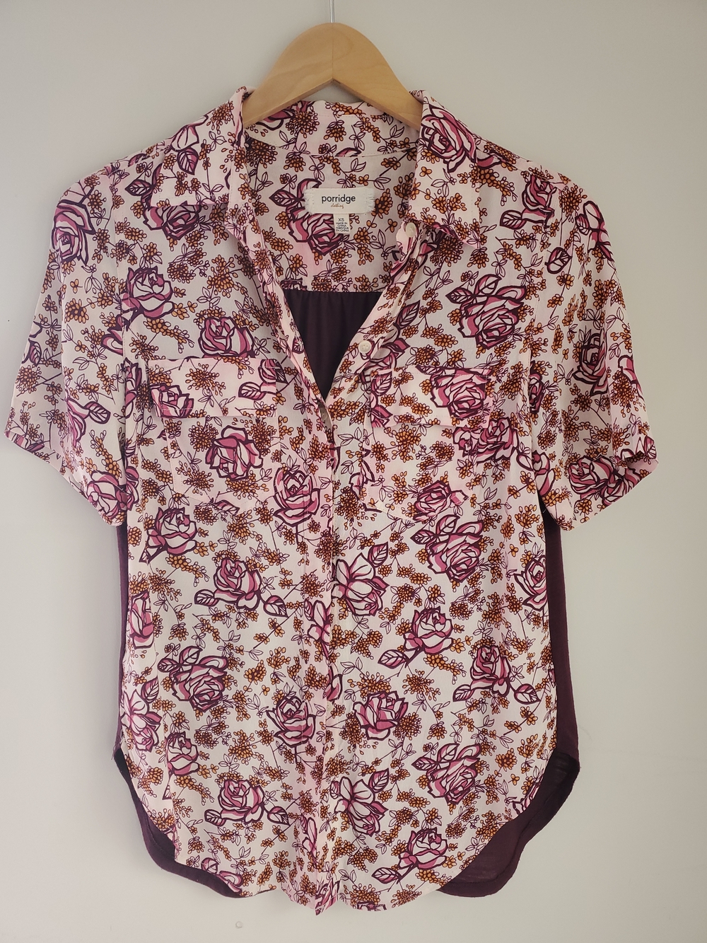 2for 25! Anthropologie Porridge Floral Blouse XS Boho Romantic Lightweight Shirt